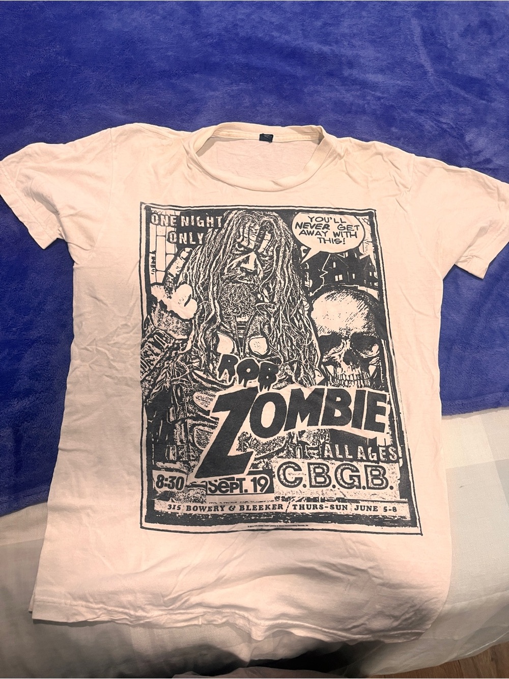 Men's White Graphic Tee - Rob Zombie Poster Print